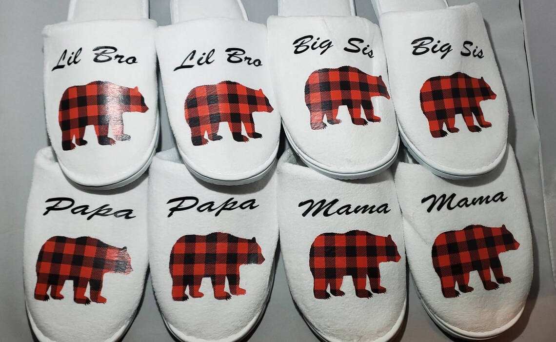 Christmas Slippers Matching Family Christmas Slippers Mama Etsy