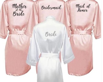 Bride Robe, Mrs Robe, Wedding Robe, Bridesmaid Robe, Satin Bride Robe, Bridal Gift, Bridesmaid Proposal, Personalized Bride Robes