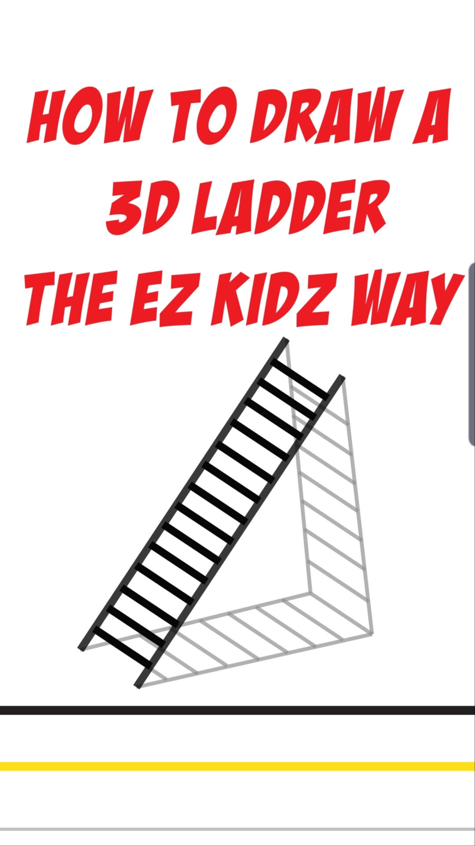 How to Draw a 3D Ladder for Kids How to Draw A 3D Ladder Etsy