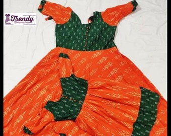 ikkat long gown