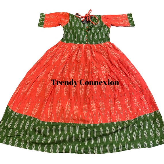 ikkat frocks for kids