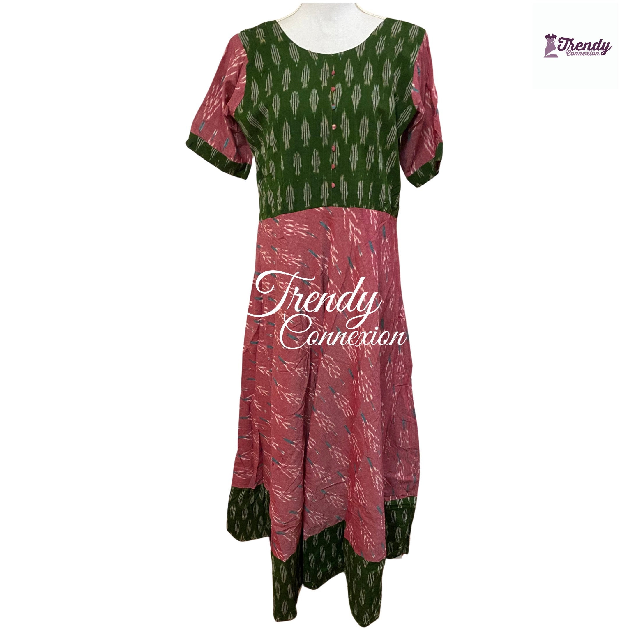 ikkat long gown