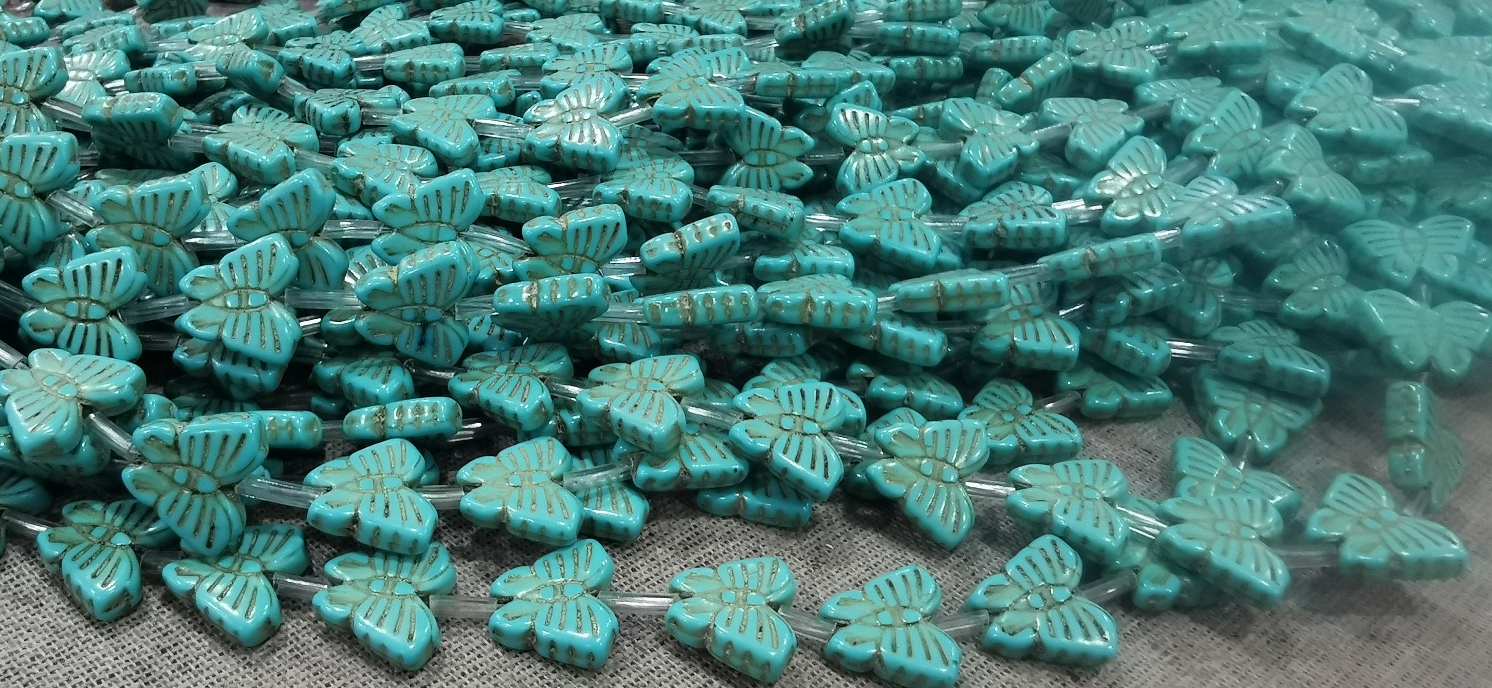 16inch Blue Butterfly Beads Howlite Turquoise Butterfly Etsy UK