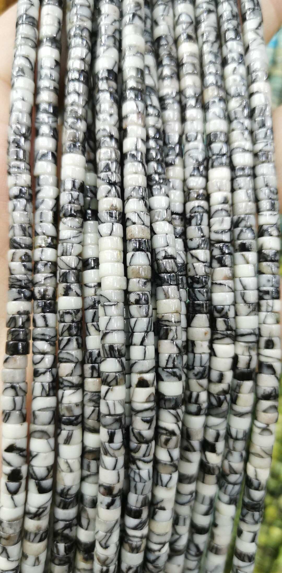 100pcs Natural Black Zebra Jasperaffrical opal 4mm Heishi Etsy UK