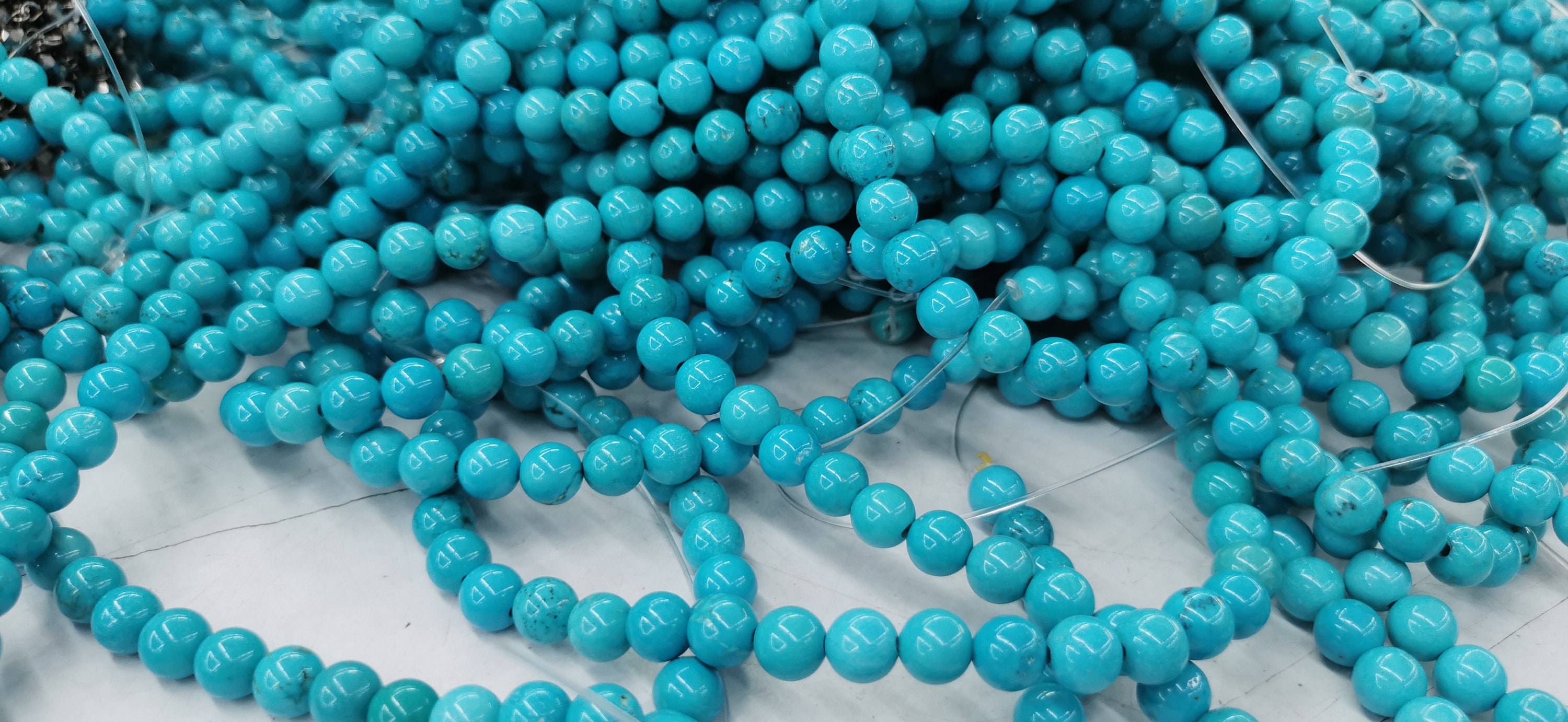 Pastels beads / 8mm blue beads 104 pieces SZPS0829 - Manzuko