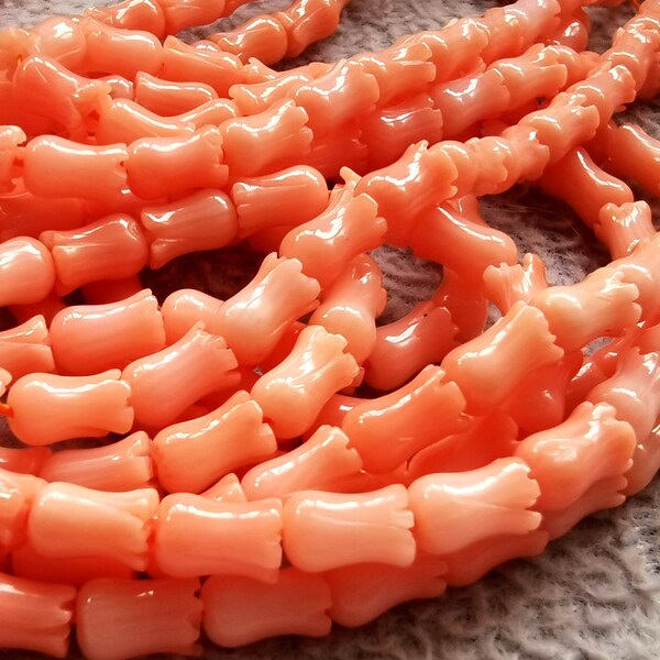 Carved Coral Beads Etsy