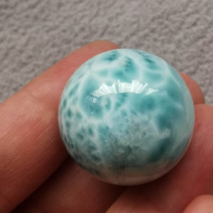 Large  genuine Blue Ocean Larimar crystal jewelry round ball sphere  loose gemstone beads 1pcs 40m to 6mm