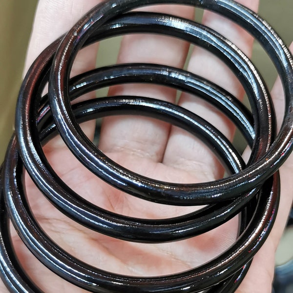 Véritable coraux de jais noirs bracelets ronds cercle bangls 54-60mm 1pcs