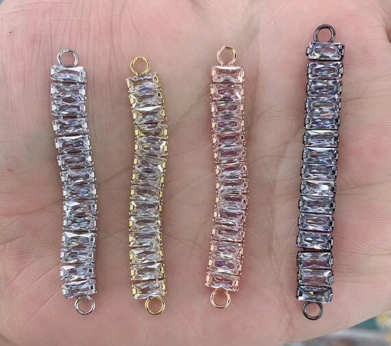 Jewelry & Beauty Connectors Cubic Zirconia Separator Bar/Connector Bar