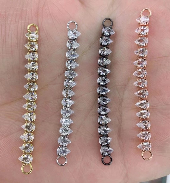 Jewelry & Beauty Connectors Cubic Zirconia Separator Bar/Connector Bar