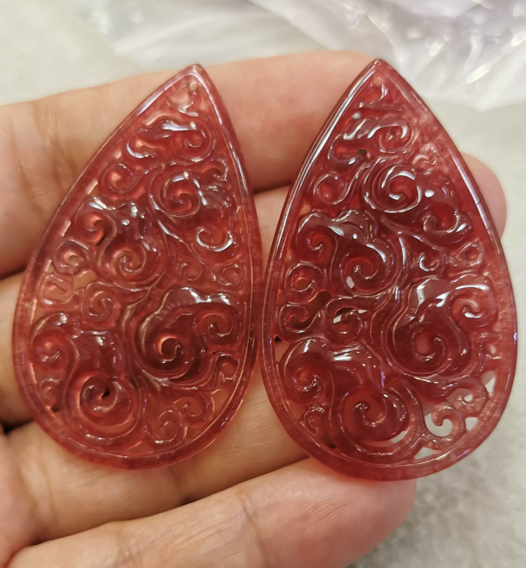 Jadeite jade stone pendant Hand carved flower filigree Etsy