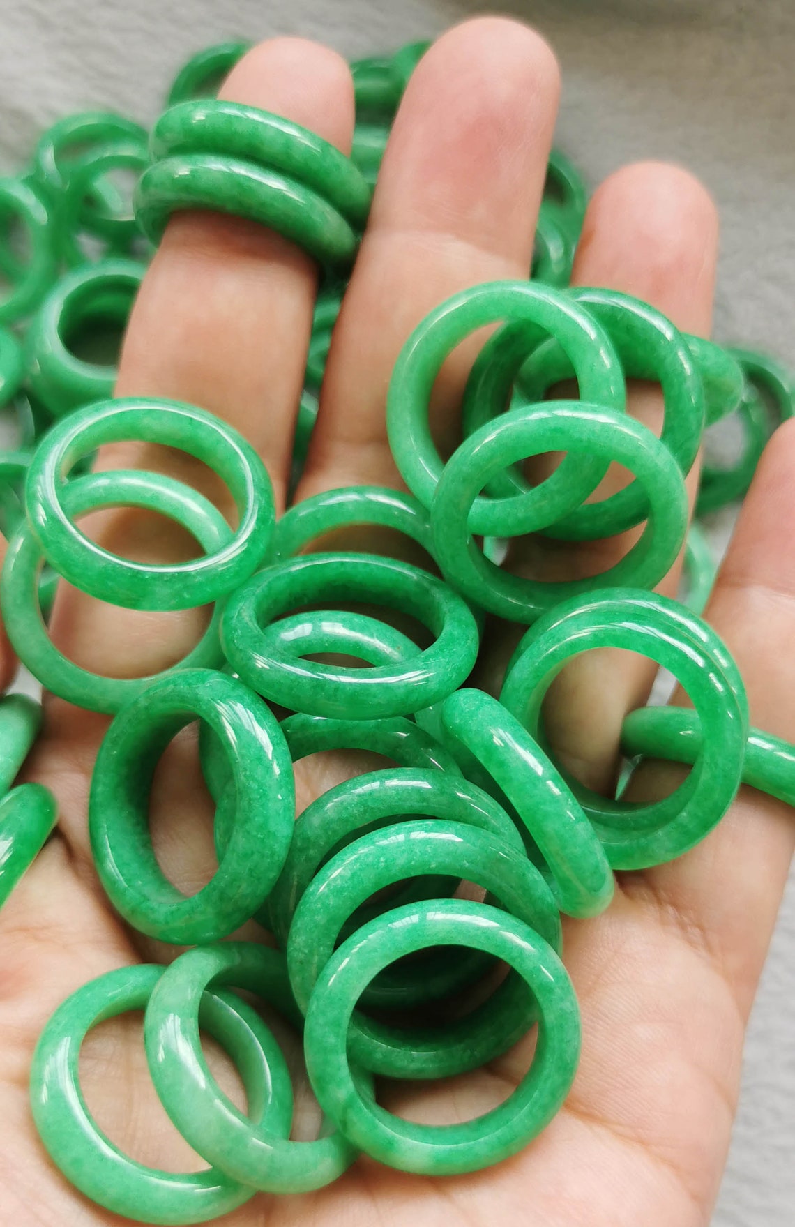 High Quality Emeral Green Jade/jadeit Ring 610US Band Ring Etsy UK