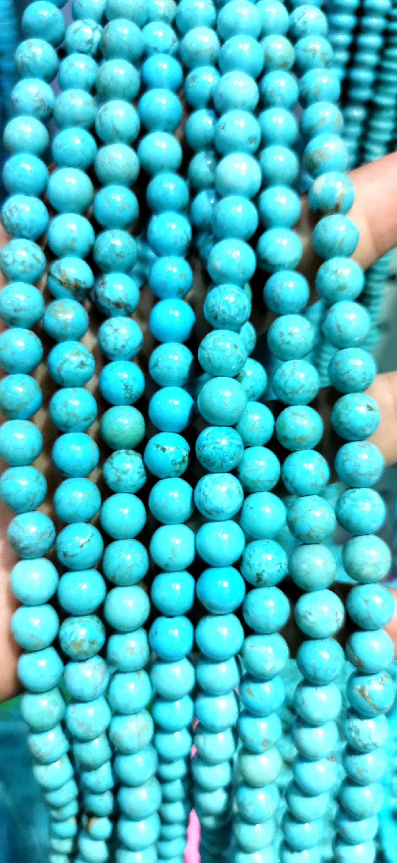 16inch Marble Matrix Turquoise Gemstone Round Ball 4mm 6mm 8mm Etsy UK