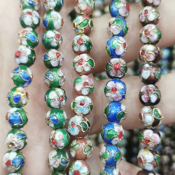 Green Cloisonne Beads Etsy
