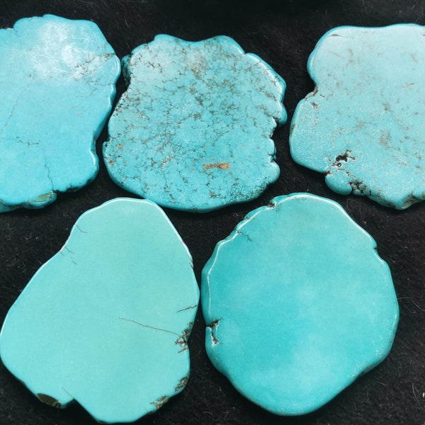 Large 4pcs  TURQUOISE stone - Free-Form Stone Slab Random Pulls -- Home Decor in white ,red,pink blue,green color 20-100mm