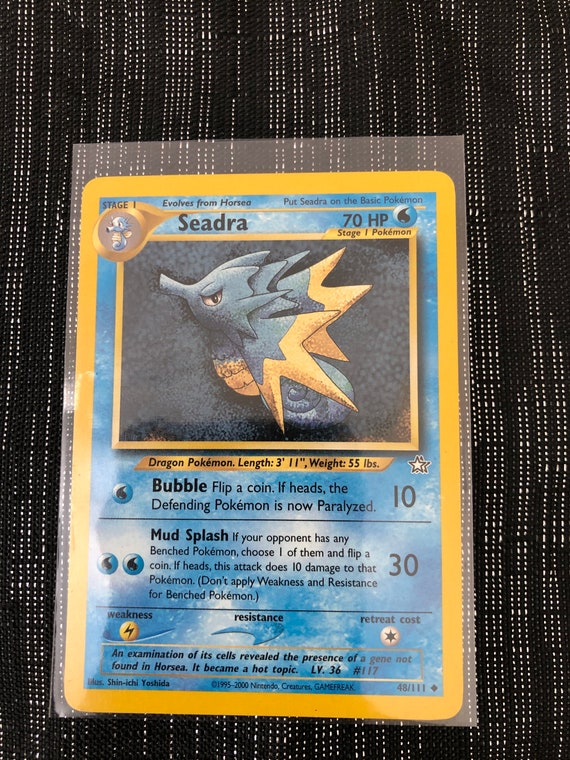 Vintage Seadra Pokémon Card 48/111 Good Condition 1995