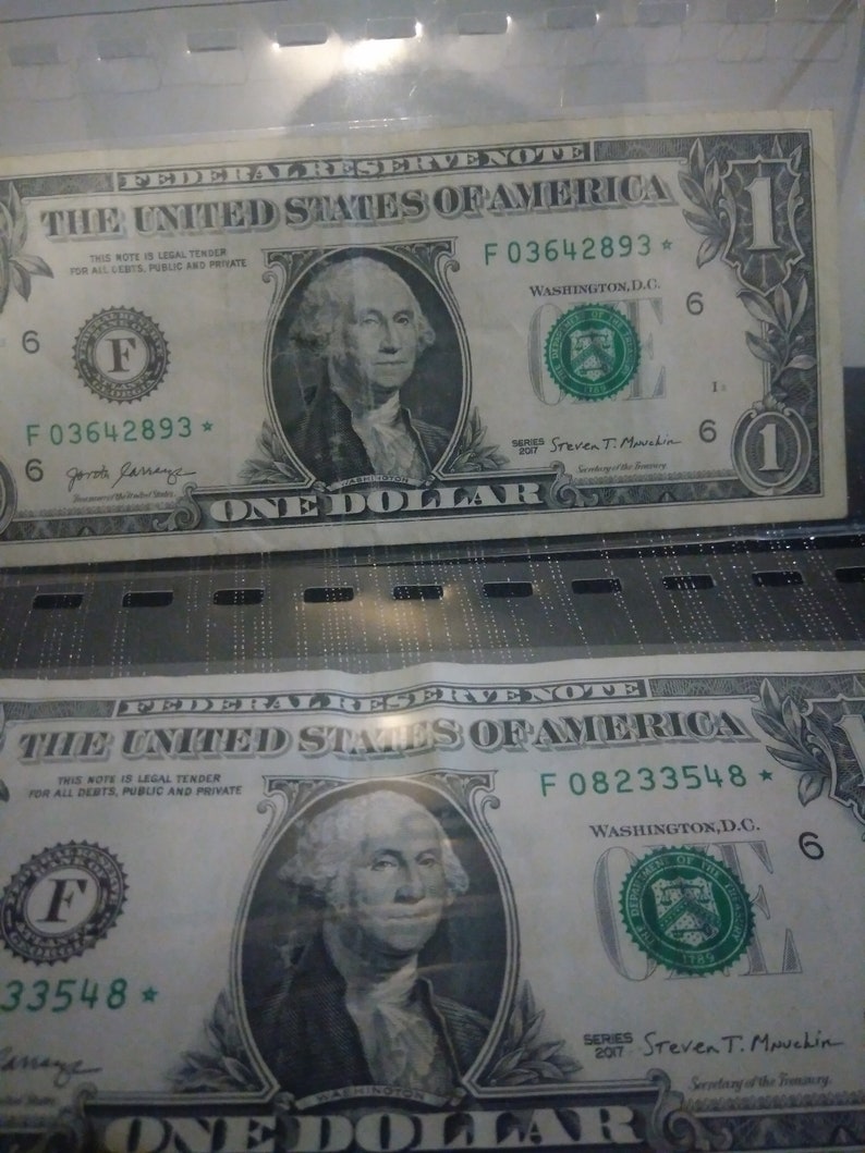 Star Note Series 2017 One Dollar Double Error Currency Great | Etsy