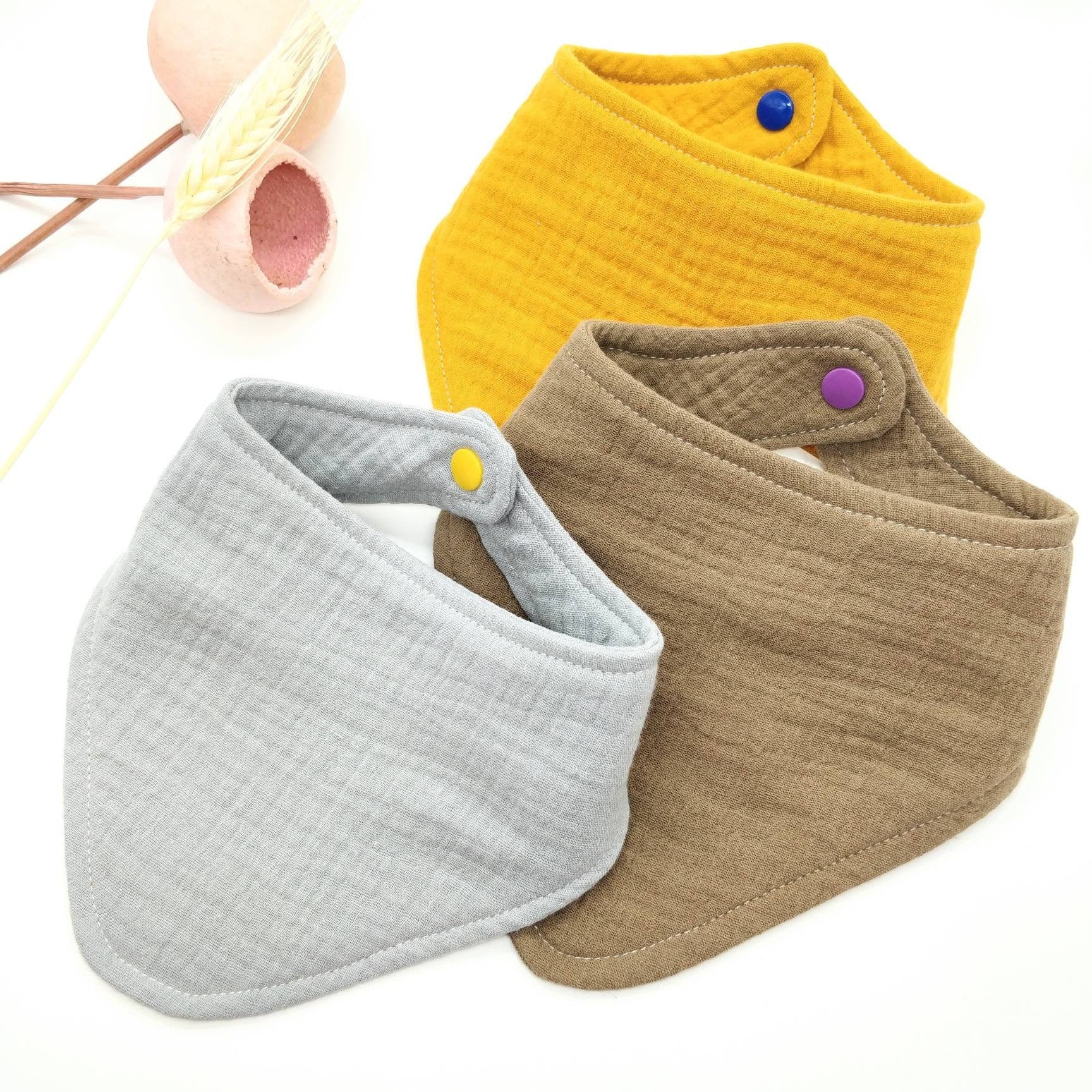 6 Ply Muslin Bib Absorbent Dribble Bibs Baby Bandana Bibs Etsy