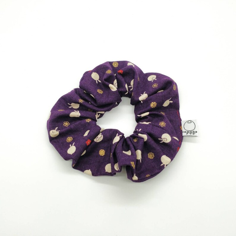 Japanese Rabbit Hair Scrunchies High Quality Cotton Hair Accessories Handmade in UK Oriental Hair Ties Traditional Japanese Fabric