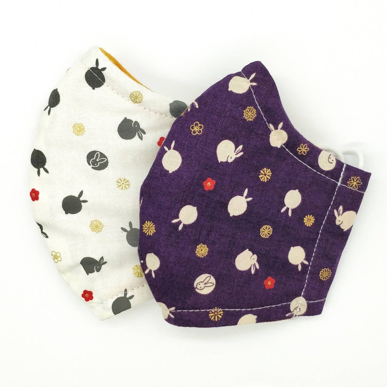 Japanese Rabbit Hair Scrunchies High Quality Cotton Hair Accessories Handmade in UK Oriental Hair Ties Traditional Japanese Fabric