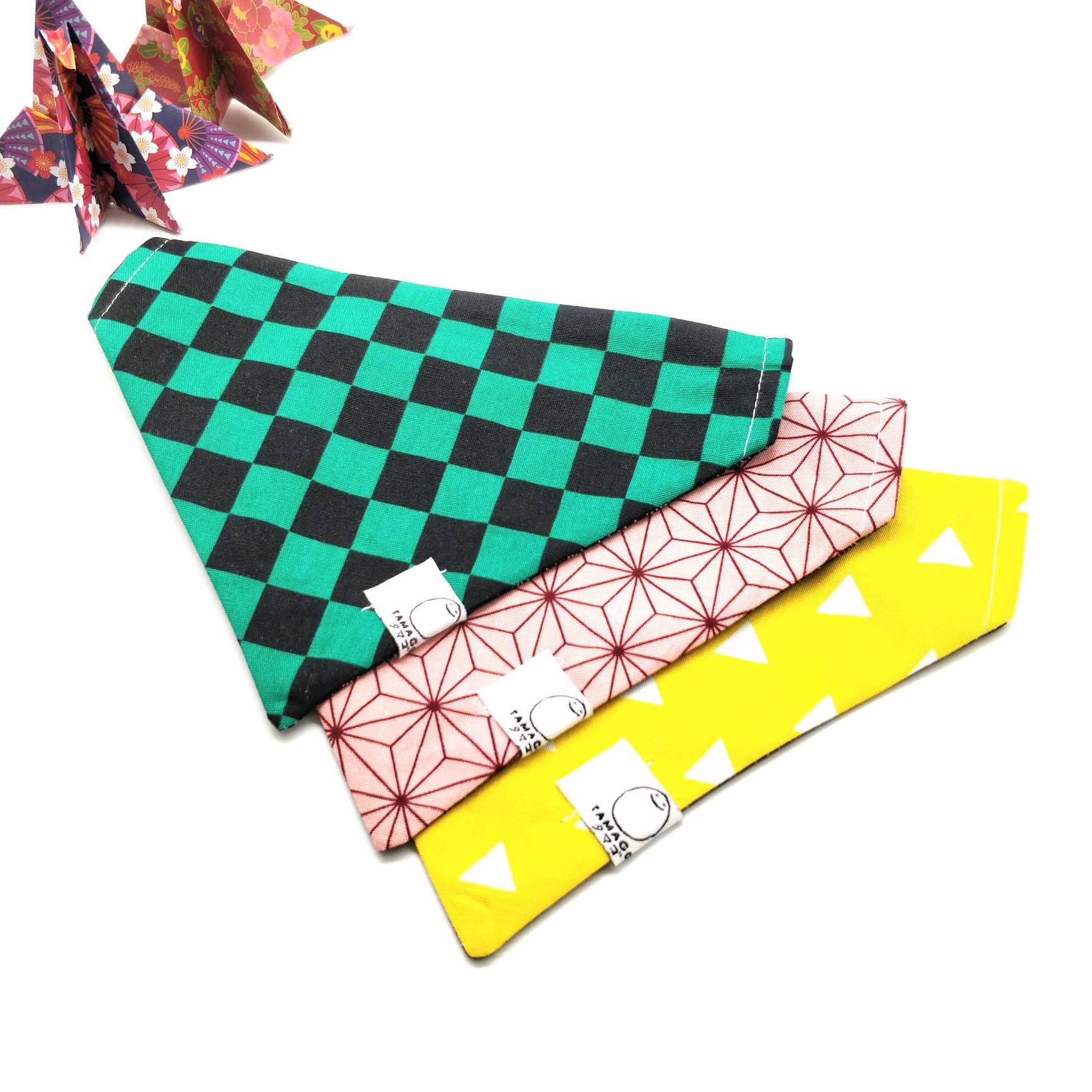 Japanese Pet Bandana, Anime, Kimono, Double-sided Pet Bandana, Slide-…