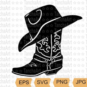 Cowboy Boot SVG Cowboy Hut Rodeo SVG PNG Druck Kunst Country Boots Vektor für Shirt Cowboy Boots Silhouette svg Cowgirl shirt Design Digital