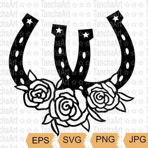Duas ferraduras SVG Cut arquivo digital, ferraduras duplamente conectadas PNG Ferradura Clipart Ferradura floral Dupla ferradura Clipart para Cricut