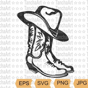 Cowboy-Stiefel SVG druckbare Kunst Vektor Wilder Westen svg Bundle Cowboy-Hut SVG PNG Cowboy-Stiefel druckbare Kunst Cricut Cut Datei Sofort-Download