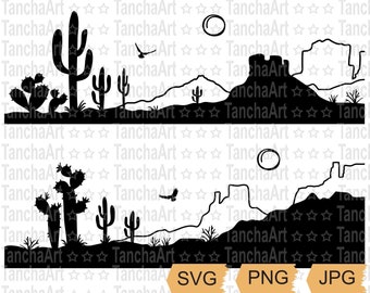 photo Svg Png Desert Landscape Svg arizona desert svg etsy