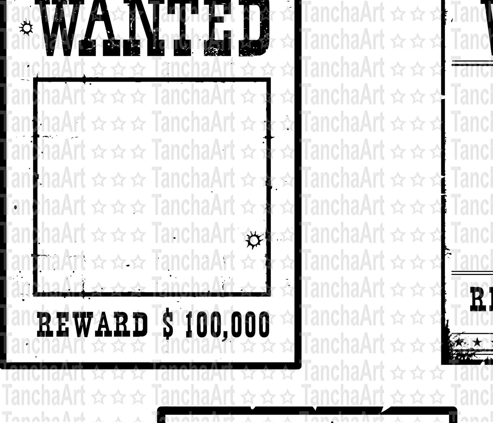 Wanted poster SVG Wanted frame for portrait Bundle Wanted | Etsy