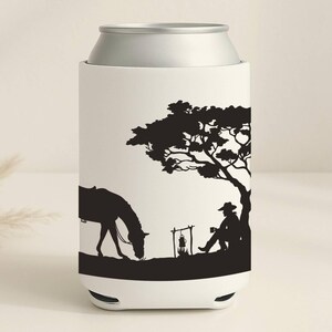 Cowboy Campfire Scene SVG & PNG | Hand Drawn Western Silhouette | Wild West Horse Landscape | Laser Engraving Cut File for Glowforge Cricut image 5