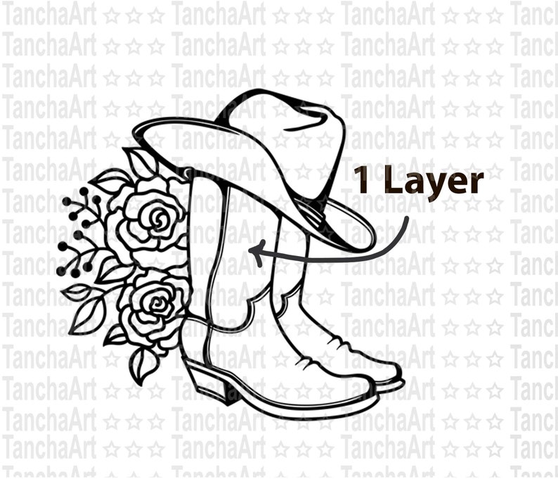 Cowboy Boots SVG Cowgirl Svg Cowboy Boot Decor Flowers - Etsy