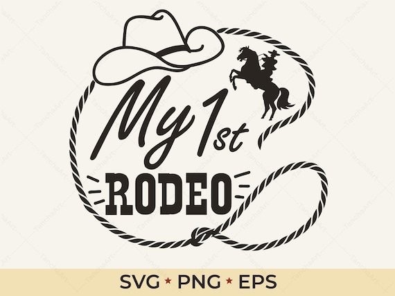 My 1st Rodeo SVG | First Birthday Boy Shirt Design | Western Cowboy Party Cut File | Lasso Hat Horse Clipart | Cricut Silhouette