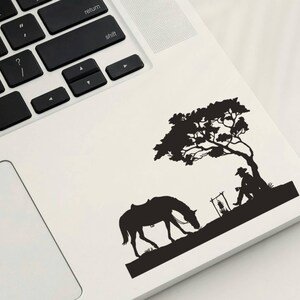 Cowboy Campfire Scene SVG & PNG | Hand Drawn Western Silhouette | Wild West Horse Landscape | Laser Engraving Cut File for Glowforge Cricut image 7