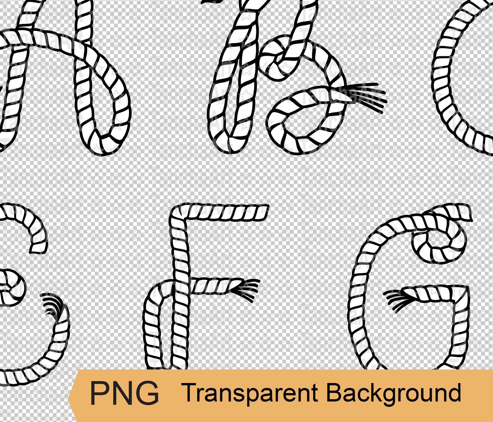 Rope Alphabet Letters SVG Cowboy alphabet Cutting files Etsy