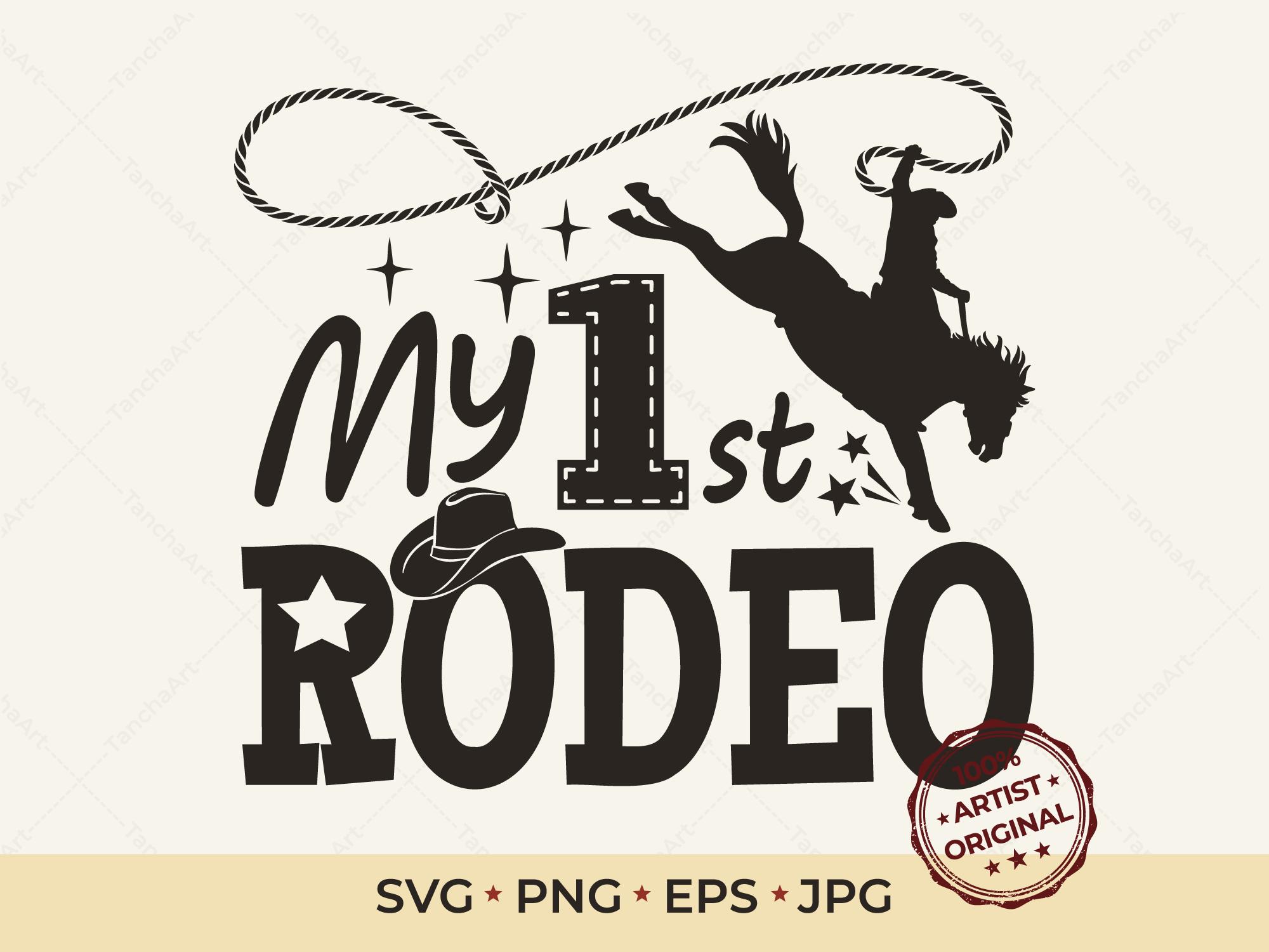 My 1st Rodeo SVG | First Birthday Boy Shirt | Bucking Bronco Clipart ...
