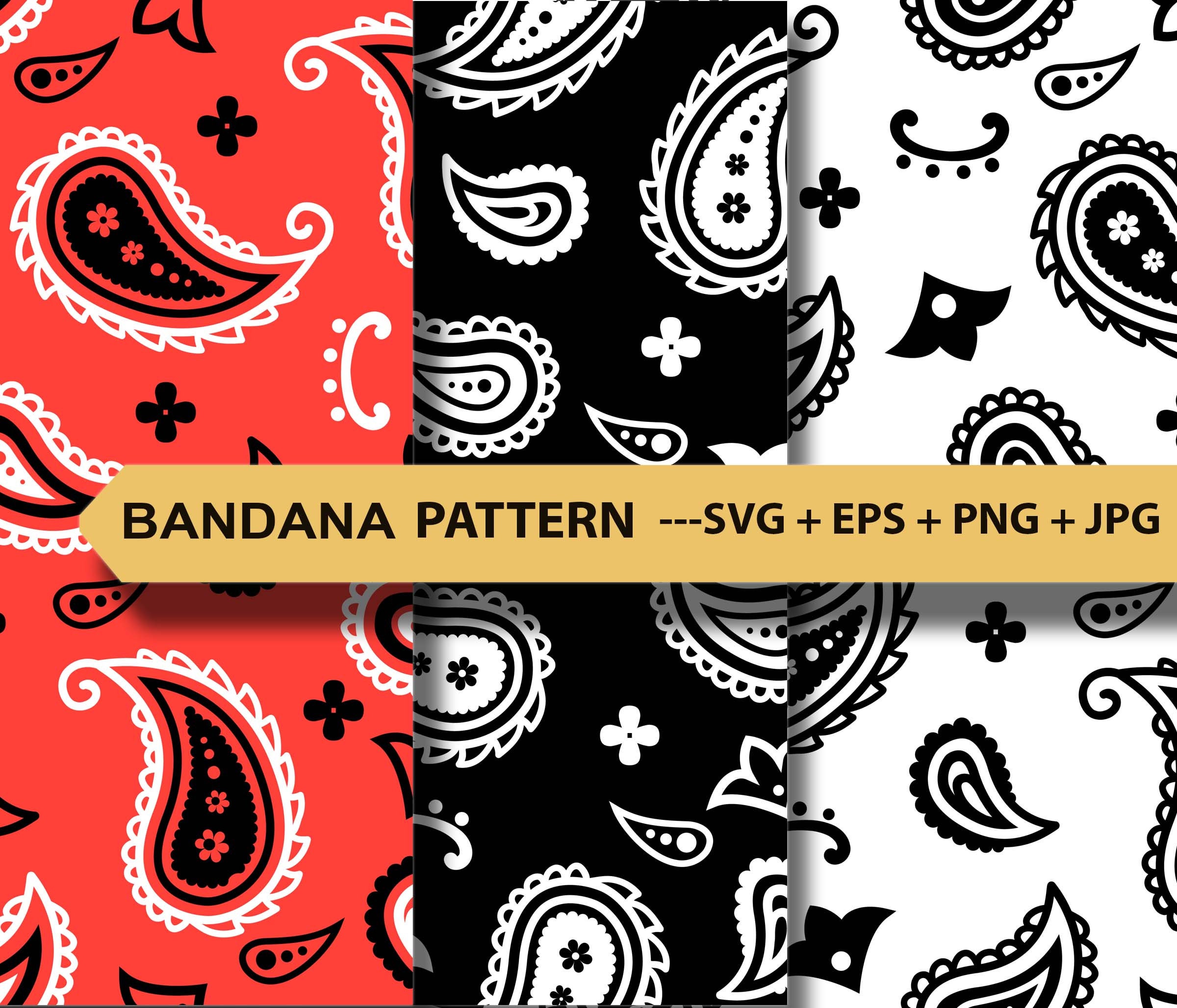 Seamless Bandana Pattern Svg Png Jpg Bandana Texture Etsy Finland