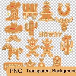 Gingerbread Cowboy Christmas Clipart PNG, JPG Print Sublimation ...