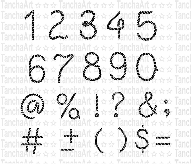 Rope Numbers SVG Rope Svg Cut File Cricut Silhouette Download - Etsy