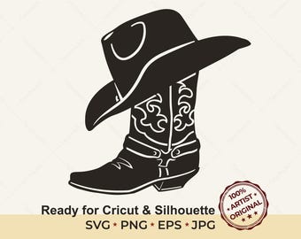 Cowboy Boot SVG Cowboy Hat Rodeo SVG PNG Print Art Country Boots Vector for Shirt Cowboy Boots Silhouette svg Cowgirl shirt Design Digital