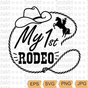 Meu Primeiro Arquivo de Corte SVG de Rodeio Cowboy svg png para Cricut Primeiro Aniversário SVG Rodeio svg Imprimir Arte Silhueta Design Cowboy Clipart svg Arquivo de Corte