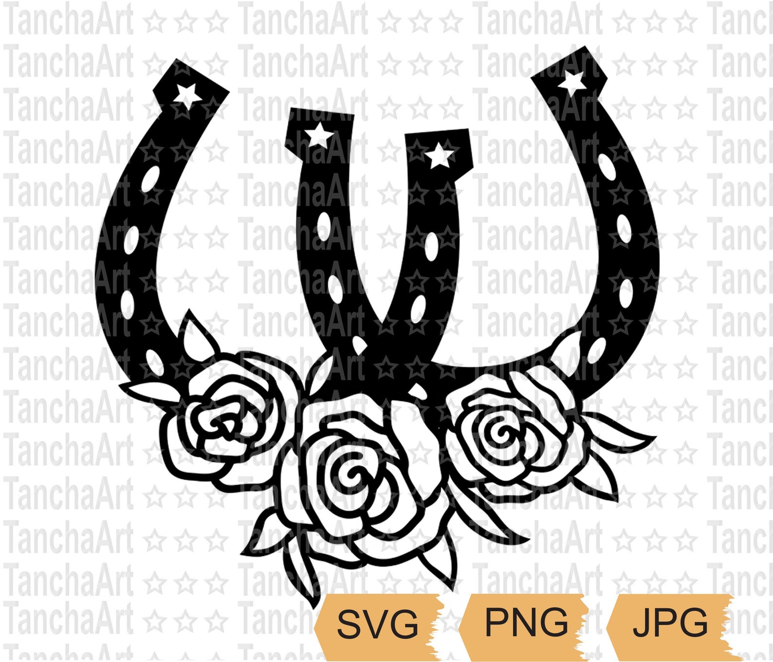 Two Horseshoes SVG Double connected horseshoes PNG JPG | Etsy