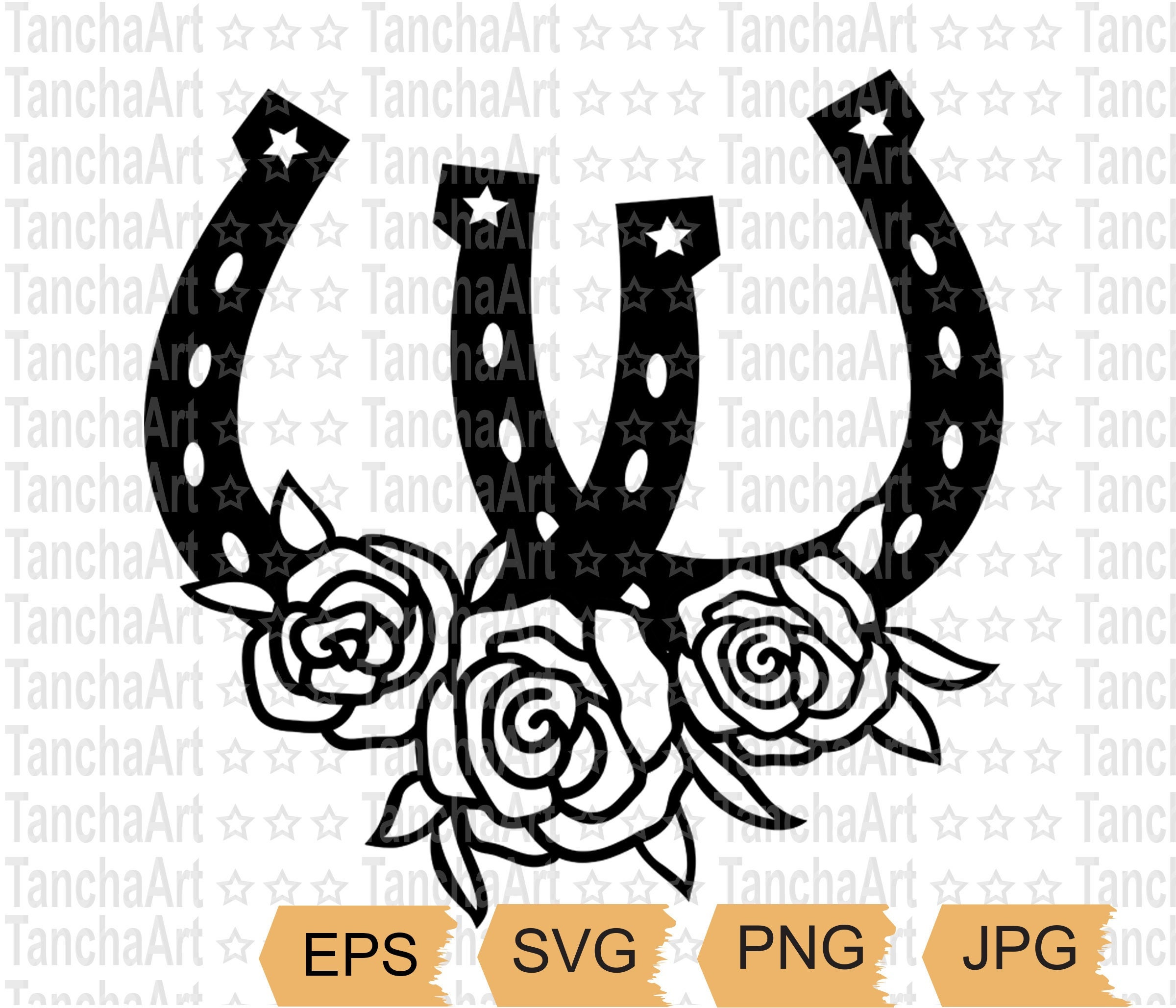 Two Horseshoes SVG Cut Digital File Double Connected - Etsy