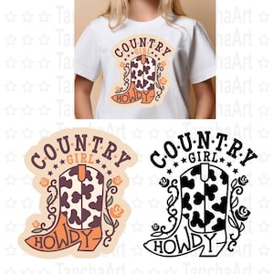 Country Girl SVG afdrukbaar gesneden bestand voor Cricut Cowgirl SVG Cowgirl Boots SVG Country Girl stickers Country Wedding svg png digitale bestanden