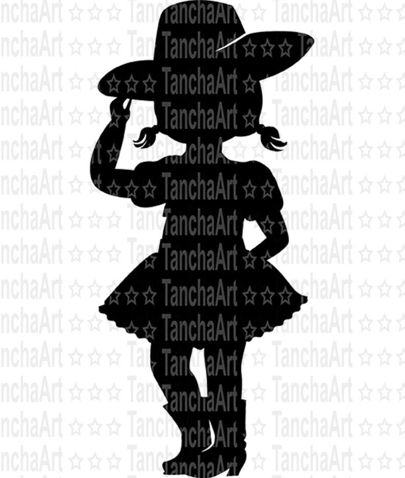 Download Cowgirl SVG Little cowgirl silhouette for Child Holiday Baby | Etsy