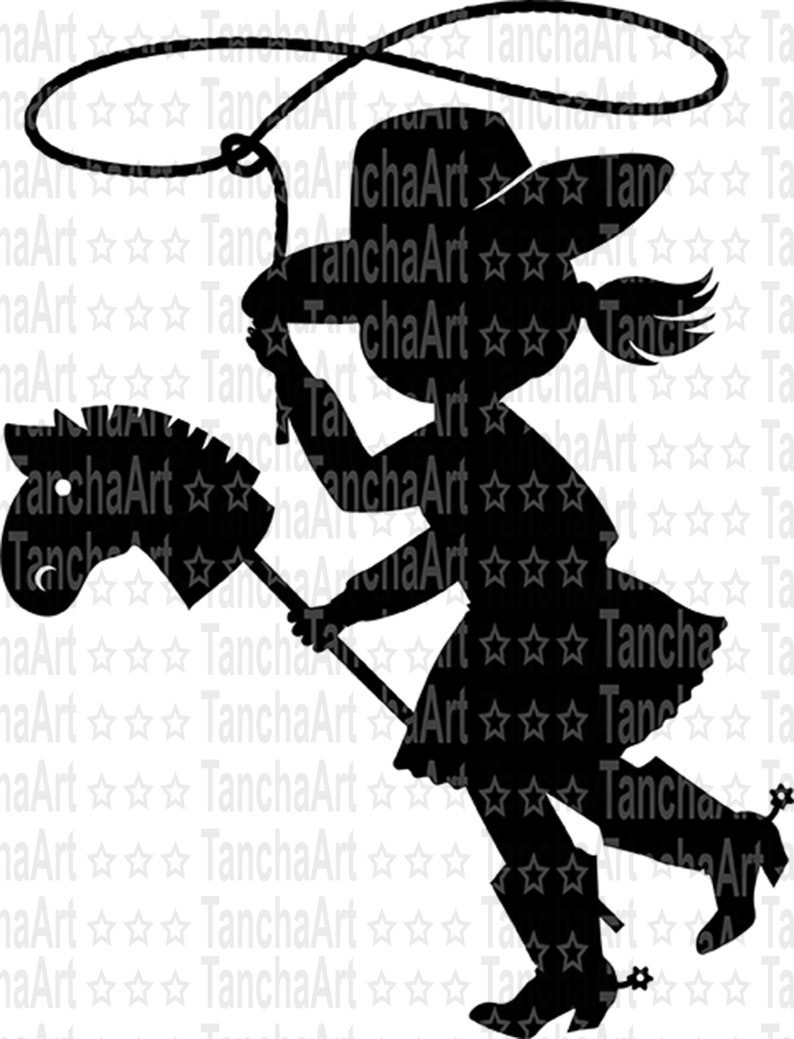Download Cowgirl SVG Little cowgirl silhouette for Child Holiday ...