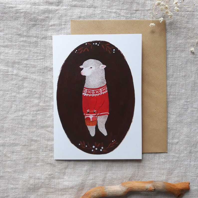 Greeting card sheep in jumper image 1