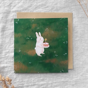 Carte d'anniversaire lapin