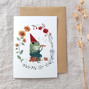 Musician frog greeting card