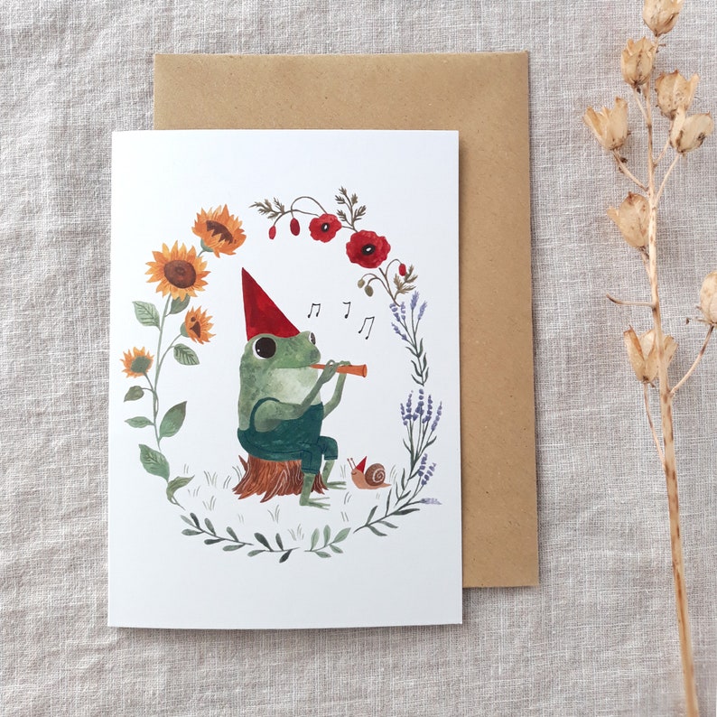 Musician frog greeting card image 1